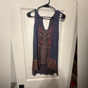 Lucky Brand Sleeveless Tank Top with Patterned Accents